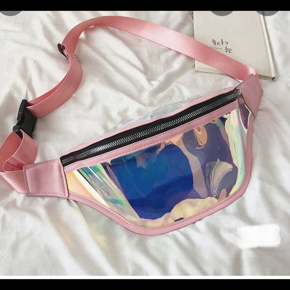 Pink Transparent Holographic Fanny Pack